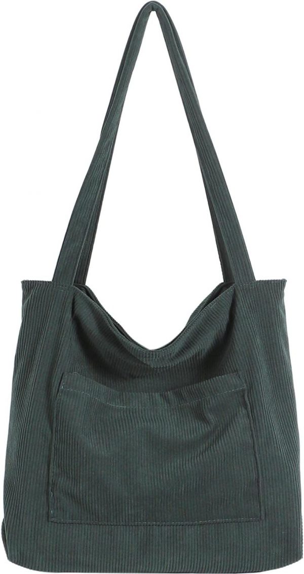 Women Corduroy Tote Bag, Large Shoulder Hobo Bags Casual Handbags Big Capacity Shopping Work Bag - Image 8