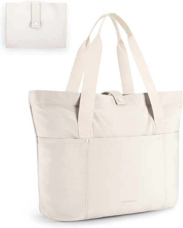 Tote Bag for Women, Foldable Tote Bag With Zipper Large Shoulder Bag Top Handle Handbag for Travel, Work