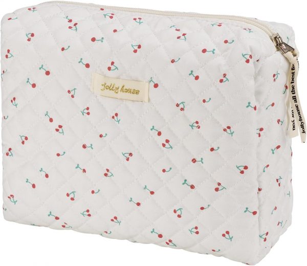 Makeup Cosmetic Bag,Cotton Large Travel Organizer Toiletry Bag for Women for Toiletries Accessories Brushes - Image 3