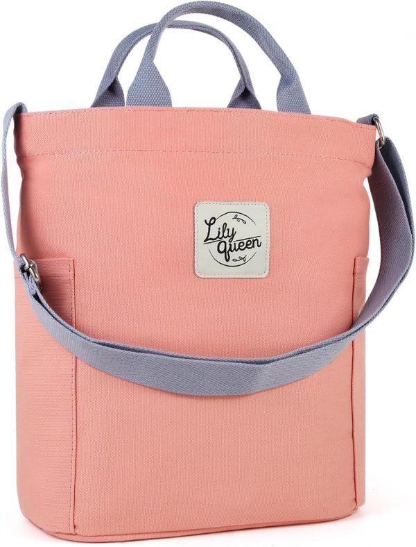 Women Canvas Tote Handbags Casual Shoulder Work Bag Crossbody - Image 4