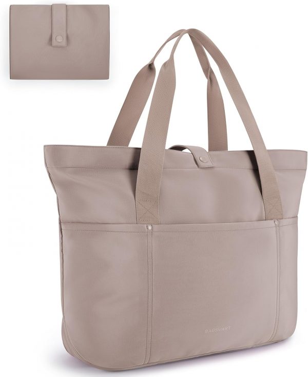 Tote Bag for Women, Foldable Tote Bag With Zipper Large Shoulder Bag Top Handle Handbag for Travel, Work - Image 4