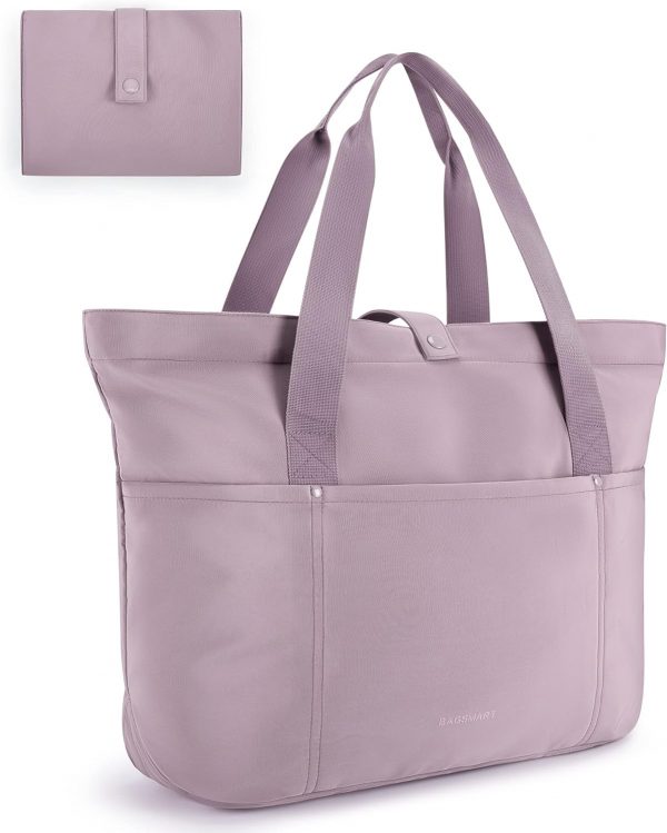 Tote Bag for Women, Foldable Tote Bag With Zipper Large Shoulder Bag Top Handle Handbag for Travel, Work - Image 3