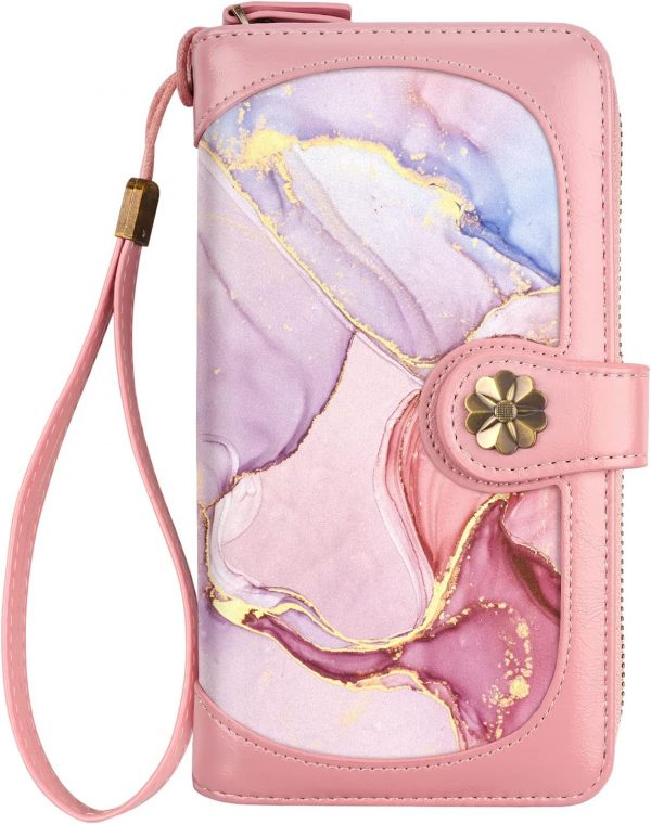 Wallets for Women Multi Card Holder Wallet Clutch Wallet Card Holder Organizer Ladies Purse with Wrist strap Purse - Image 3