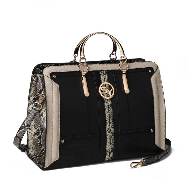 HEC Wholesale Products Ladies Handbag for Women LargeColor Contrast Women Pu Leather Crossbody Purse with Gold Metal Handle