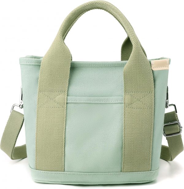Canvas Tote Bags for Women Travel Tote Handbag Shoulder Bag with Zipper Crossbody Purse for Office Travel School
