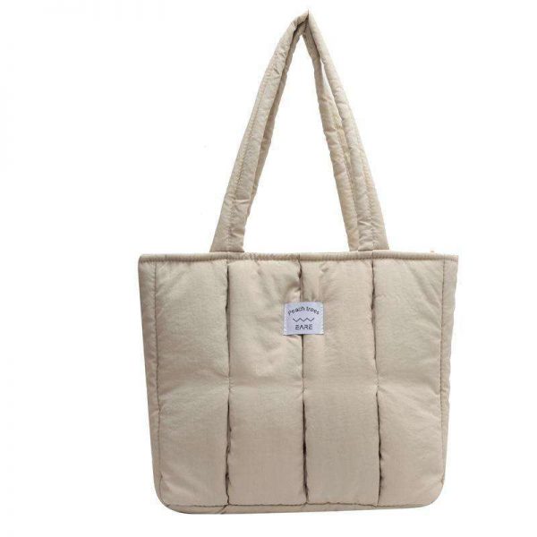Fashion Ladies Daily Tote Bag With Large Capacity, Quilted Puffy Bag