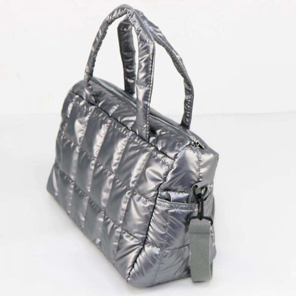 Woven Puffy Bag for Women Cotton Padded Designer Crossbody Bags Puffy Down Knitting Handbag - Image 2