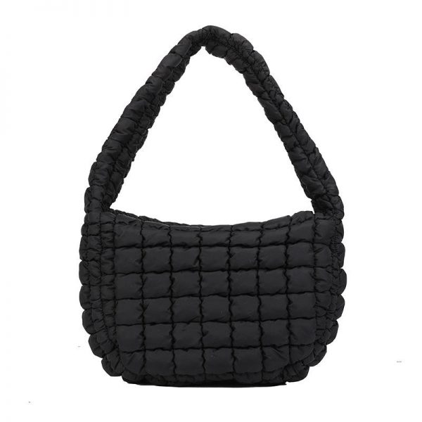 Fashion Soft Puffer Clouds Cute Shoulder Bags Winter Cotton Padded Women Quilted Sling Down Tote bag for women - Image 3