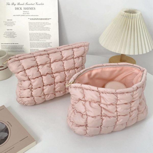 New Arrival Padded Quilted Makeup Bag Puffy Makeup Bag Large Capacity Puffer Storage Cosmetic Bag - Image 2