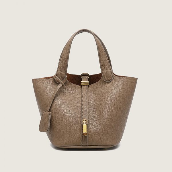 Fashion colorful PU leather big basket bags women handbags ladies bucket - Image 5