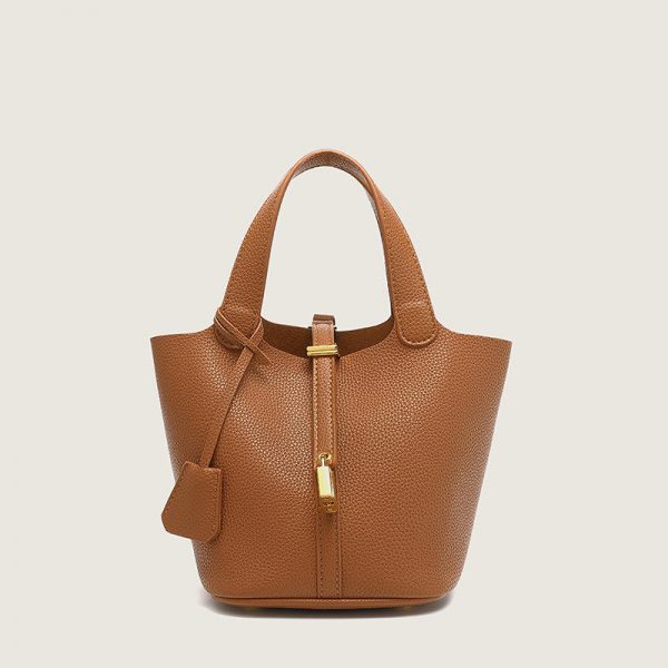 Fashion colorful PU leather big basket bags women handbags ladies bucket - Image 4