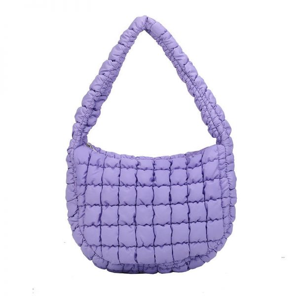Fashion Soft Puffer Clouds Cute Shoulder Bags Winter Cotton Padded Women Quilted Sling Down Tote bag for women - Image 6