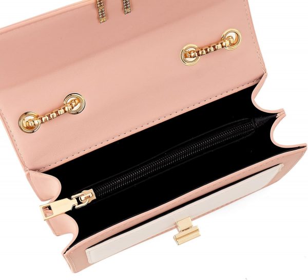 Color-Block Crossbody Bags for Women Leather Cross Body Purses Cute Designer Handbags Shoulder Bag Medium Size - Image 4