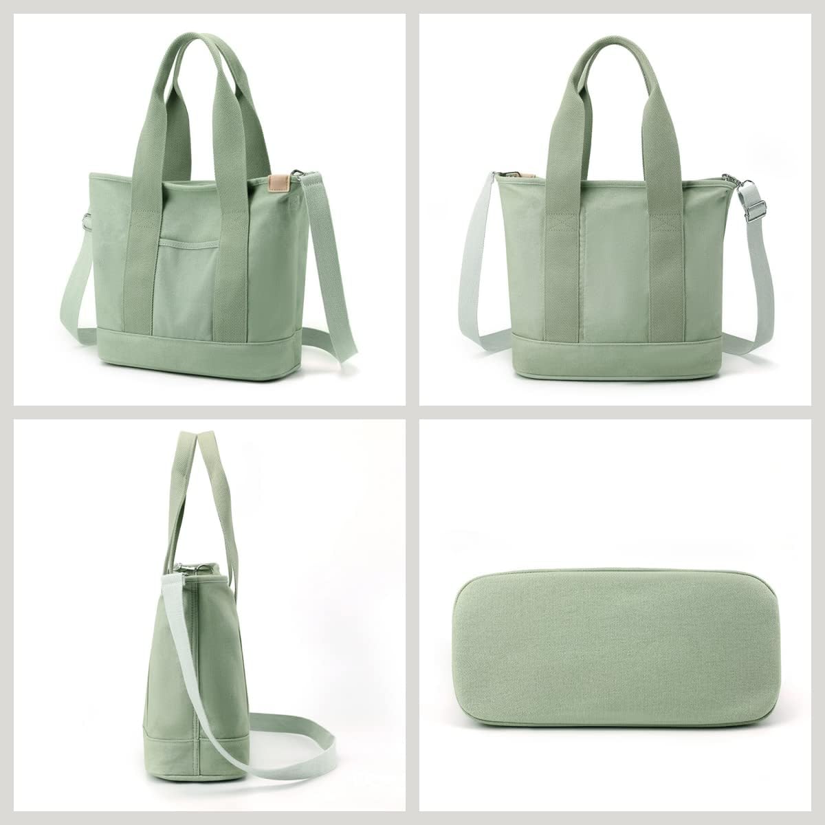 Canvas Tote Bags for Women Travel Tote Handbag Shoulder Bag with Zipper Crossbody Purse for Office Travel School