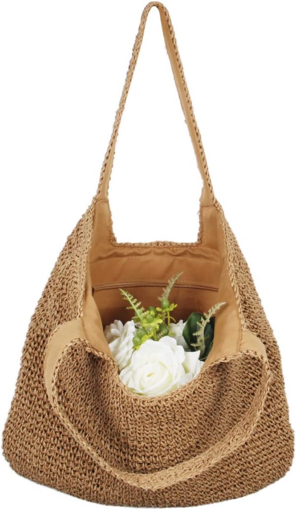 Straw Beach Bag for Women Summer Woven Tote Bag - Image 3