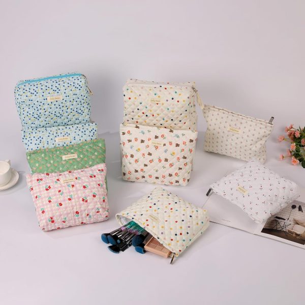 Makeup Cosmetic Bag,Cotton Large Travel Organizer Toiletry Bag for Women for Toiletries Accessories Brushes - Image 5