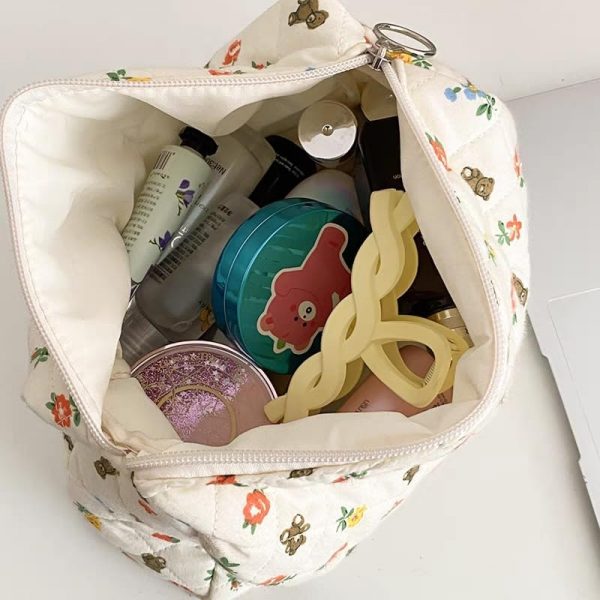 Makeup Cosmetic Bag,Cotton Large Travel Organizer Toiletry Bag for Women for Toiletries Accessories Brushes - Image 6