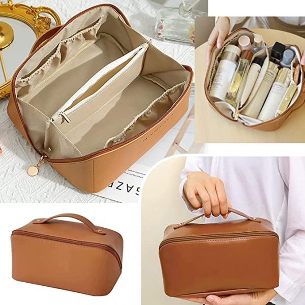 Large Capacity Waterproof charming Storage PU Makeup Bag Women's custom logo cosmetic bag - Image 5