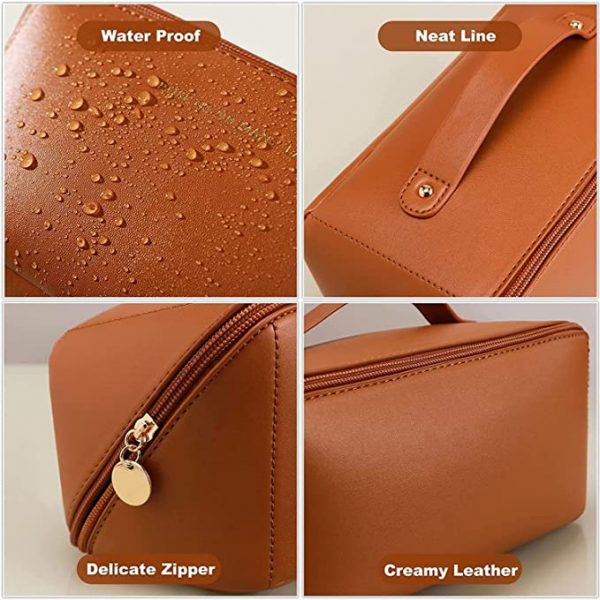 Large Capacity Waterproof charming Storage PU Makeup Bag Women's custom logo cosmetic bag - Image 4