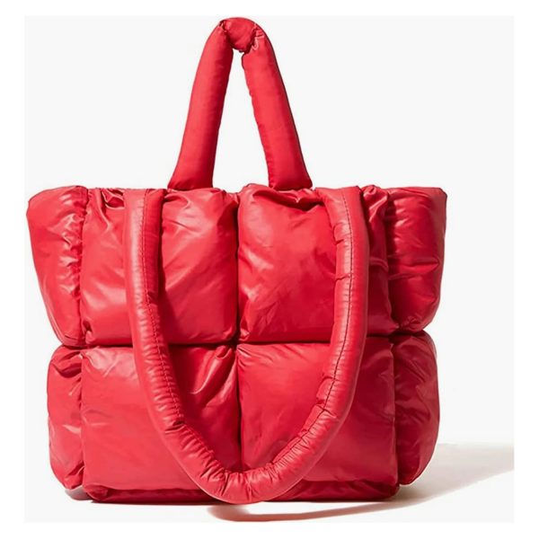 Puffer Tote Bag for Women Quilted Puffy Handbag Light Winter Down Cotton Padded Shoulder Bag - Image 5