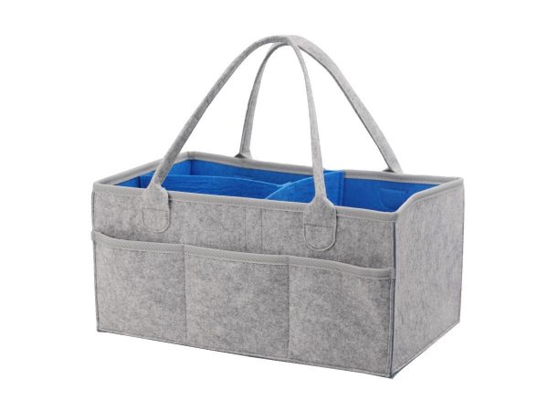 Felt Diaper Caddy - Nursery Storage Bin and Car Organizer for Baby Wipes